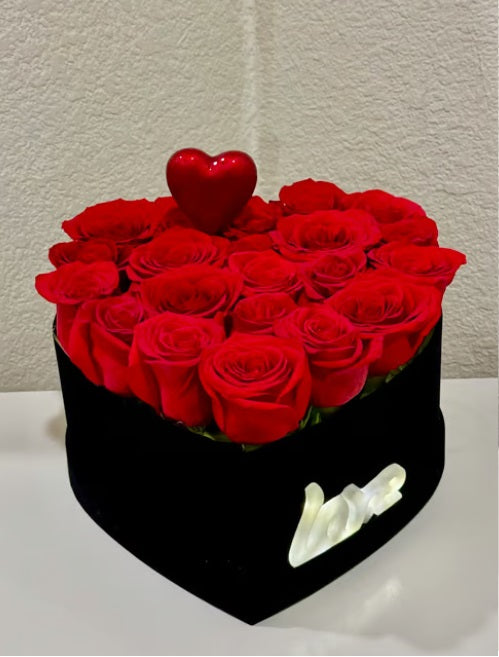 Back velvet heart