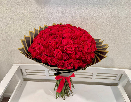 100 Red Roses Bouquet