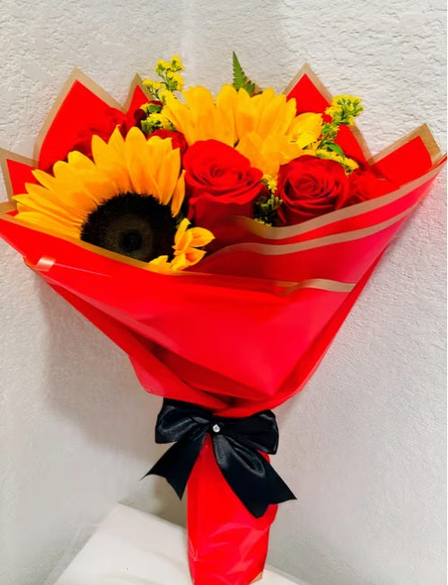 Sunflowers and Roses