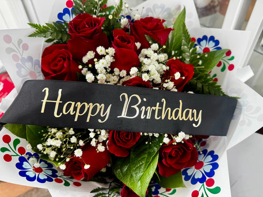 Happy Birthday Ribbon (Black)