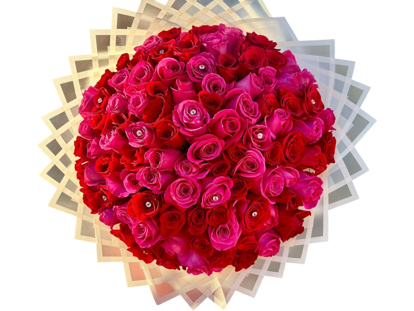 100 Roses Bouquet/ Pink & Red